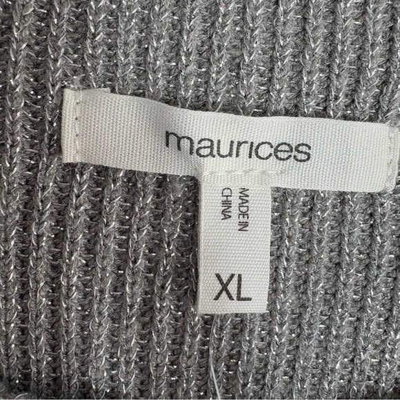 MAURICES Mock Neck Sparkly Metallic Knit Sweater in Gray Size XL—HOLIDAY VIBES - Picture 5 of 7